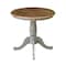International Concepts Round 30 in Rd Top Pedestal Table, Dining Height, Hickory/Stone, 30 W, 30 L, 29.1 in H, Wood K41-30RT - alternate 6